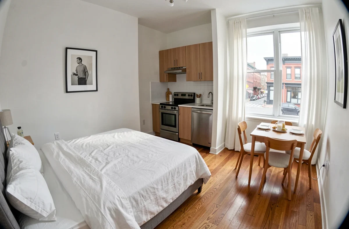 Appartement meublé prêt à la location illustrant les charges et le rendement locatif d'un investissement immobilier