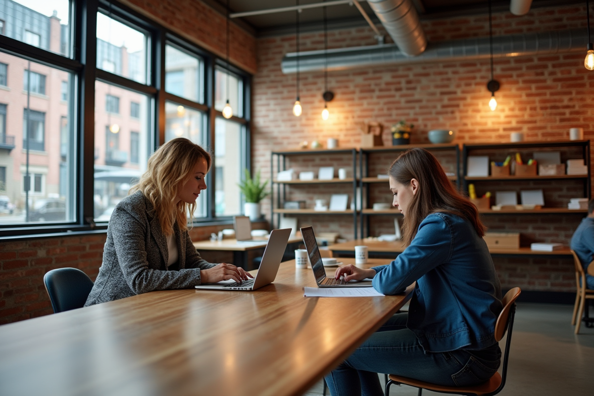 Femme et adolescente dans un loft industriel