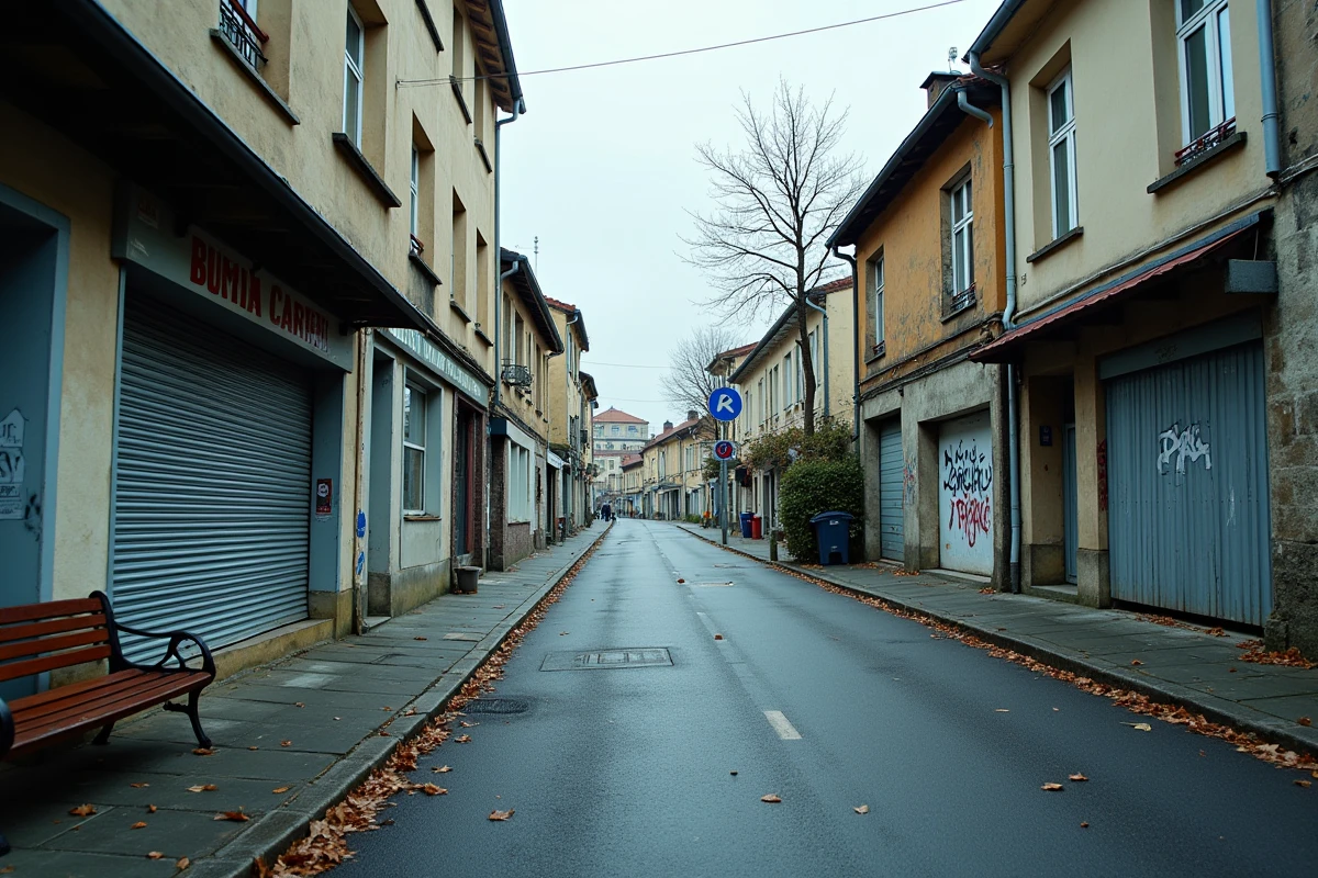 Rue résidentielle d'un quartier de Chambéry illustrant l'évaluation de la sécurité d'une adresse